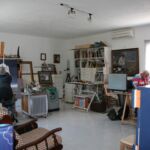 April 2008 Fred tijdens een verblijf in Spanje aan het werk in het atelier van zijn vriend Don Clarke